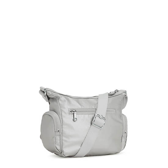 Torba Crossbody Kipling Gabbie Mini Metallic Srebrne | PL 2092SG